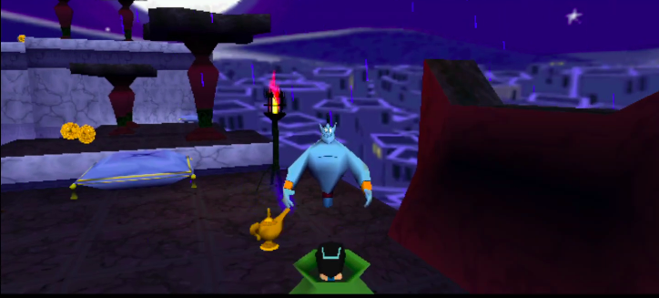 Jasmine and Genie in the crumbled palace
