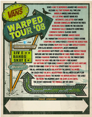 Warped Tour 08 Lineup